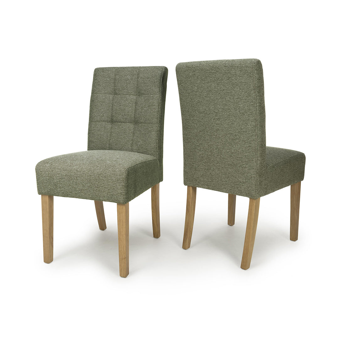 Weave Fabric Dining Chairs in Set Of 2 With Natural Legs - Moseley