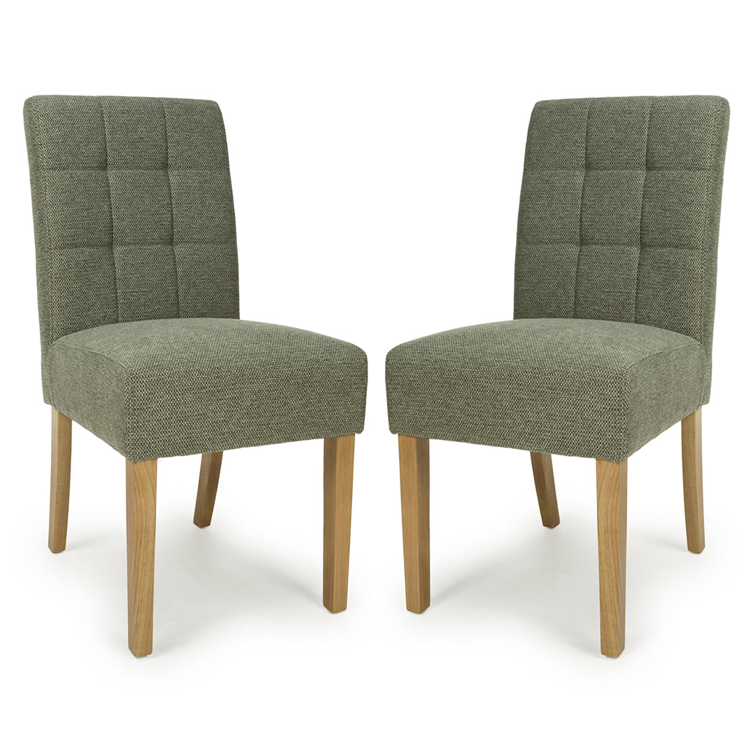 Weave Fabric Dining Chairs in Set Of 2 With Natural Legs - Moseley