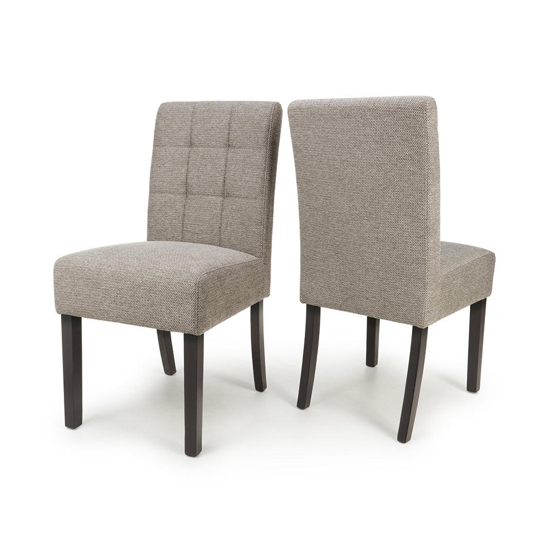 Weave Fabric Dining Chairs in Set Of 2 With Walnut Legs - Moseley