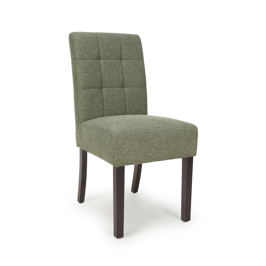 Weave Fabric Dining Chairs in Set Of 2 With Walnut Legs - Moseley