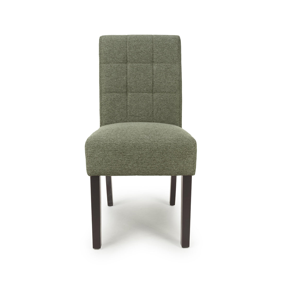 Weave Fabric Dining Chairs in Set Of 2 With Walnut Legs - Moseley