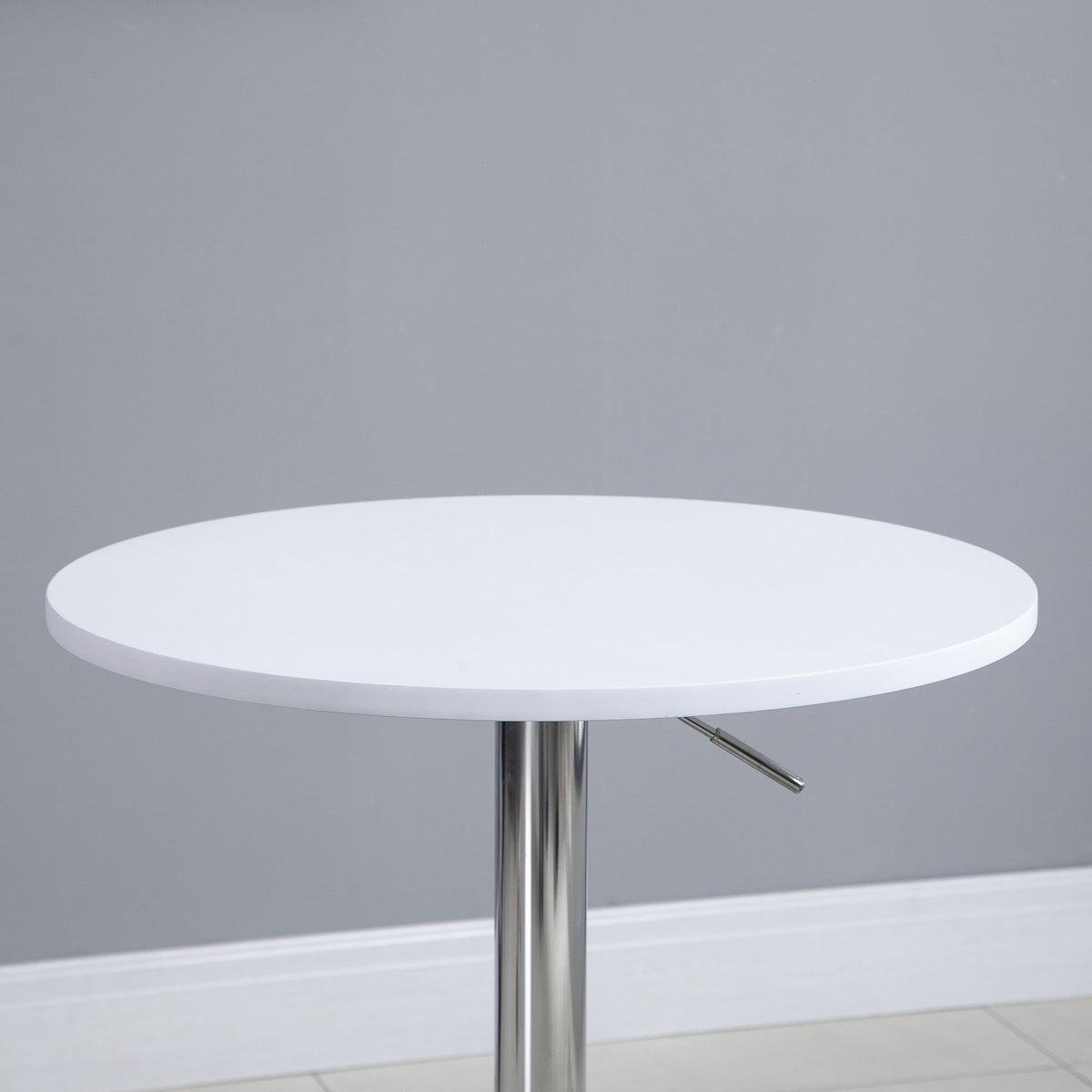 Wooden Adjustable Height Bar Table Round With Swivel Top - Velmora