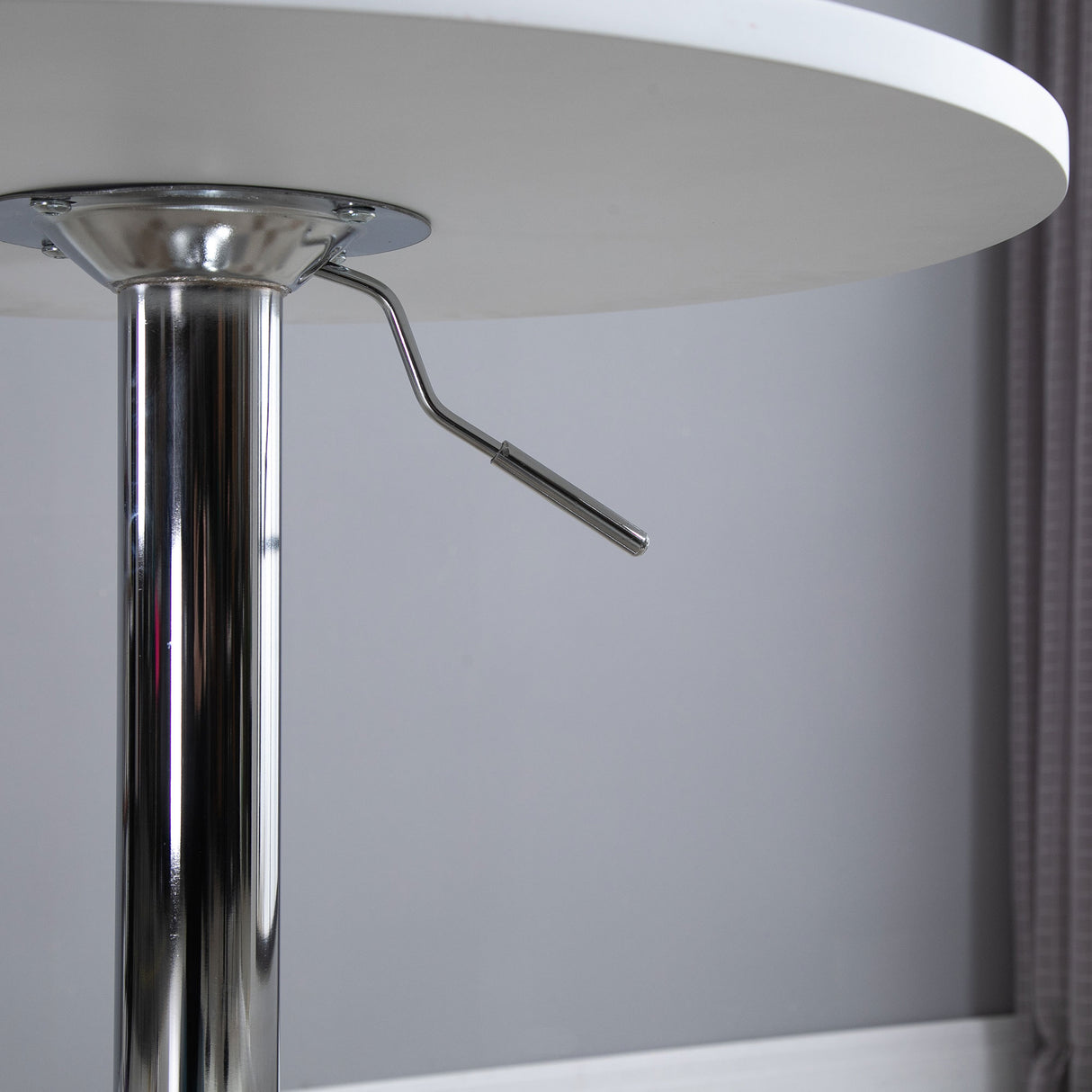 Wooden Adjustable Height Bar Table Round With Swivel Top - Velmora