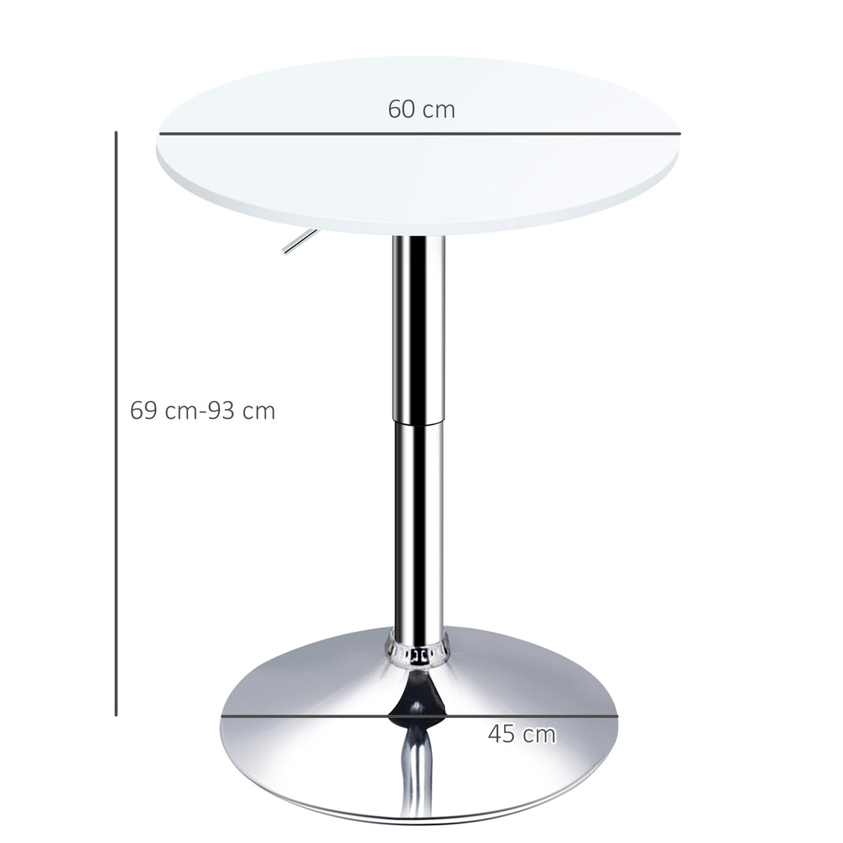 Wooden Adjustable Height Bar Table Round With Swivel Top - Velmora