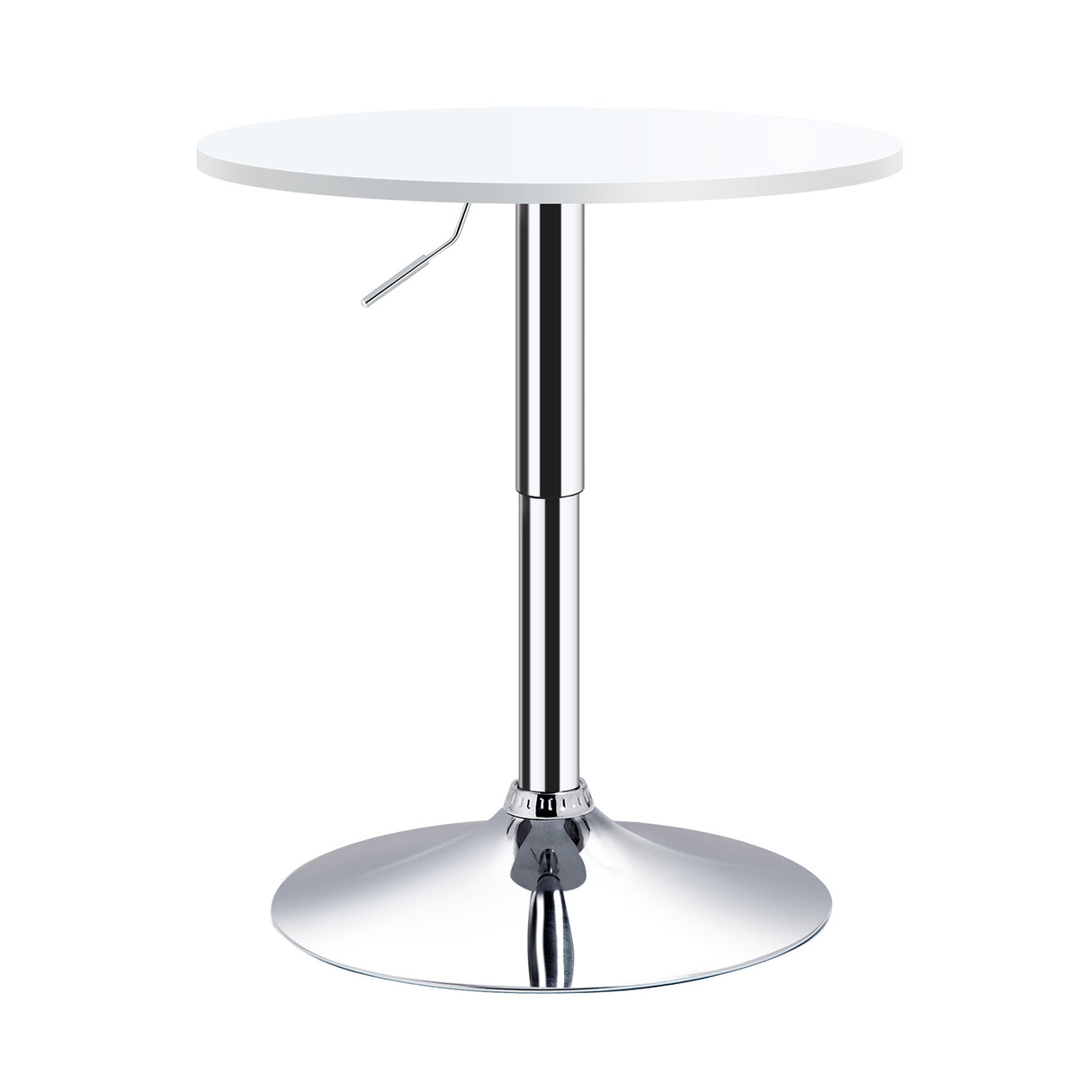 Wooden Adjustable Height Bar Table Round With Swivel Top - Velmora