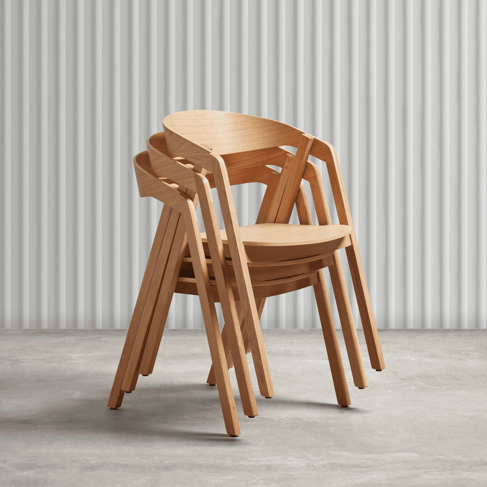 Wooden Armchair Stackable - Luca