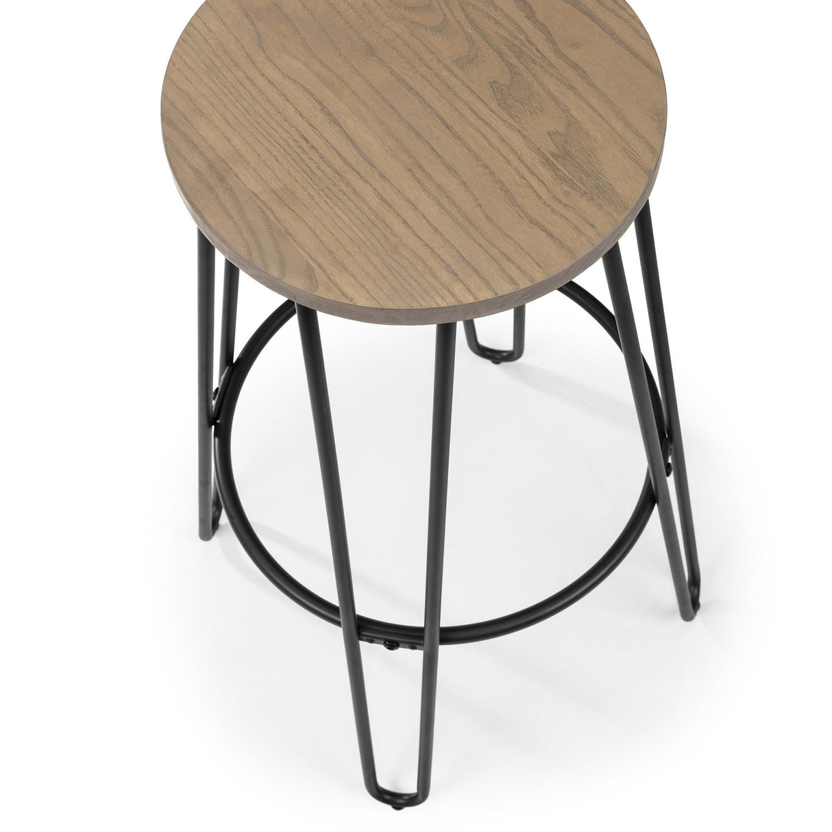 Wooden Bar Stools in Set Of 2 Round - Dalston