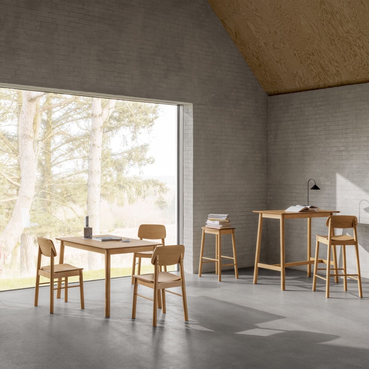 Wooden Bar Stools With Back In Set Of 2 - Barlow