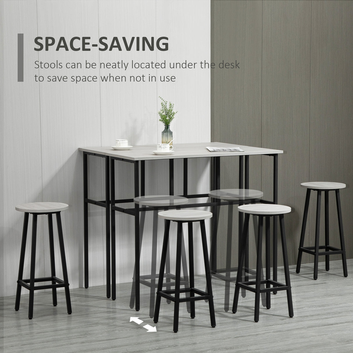 Wooden Bar Table 100cm Wide Rectangular With 2 Stools in Set Of 2 - Velmora