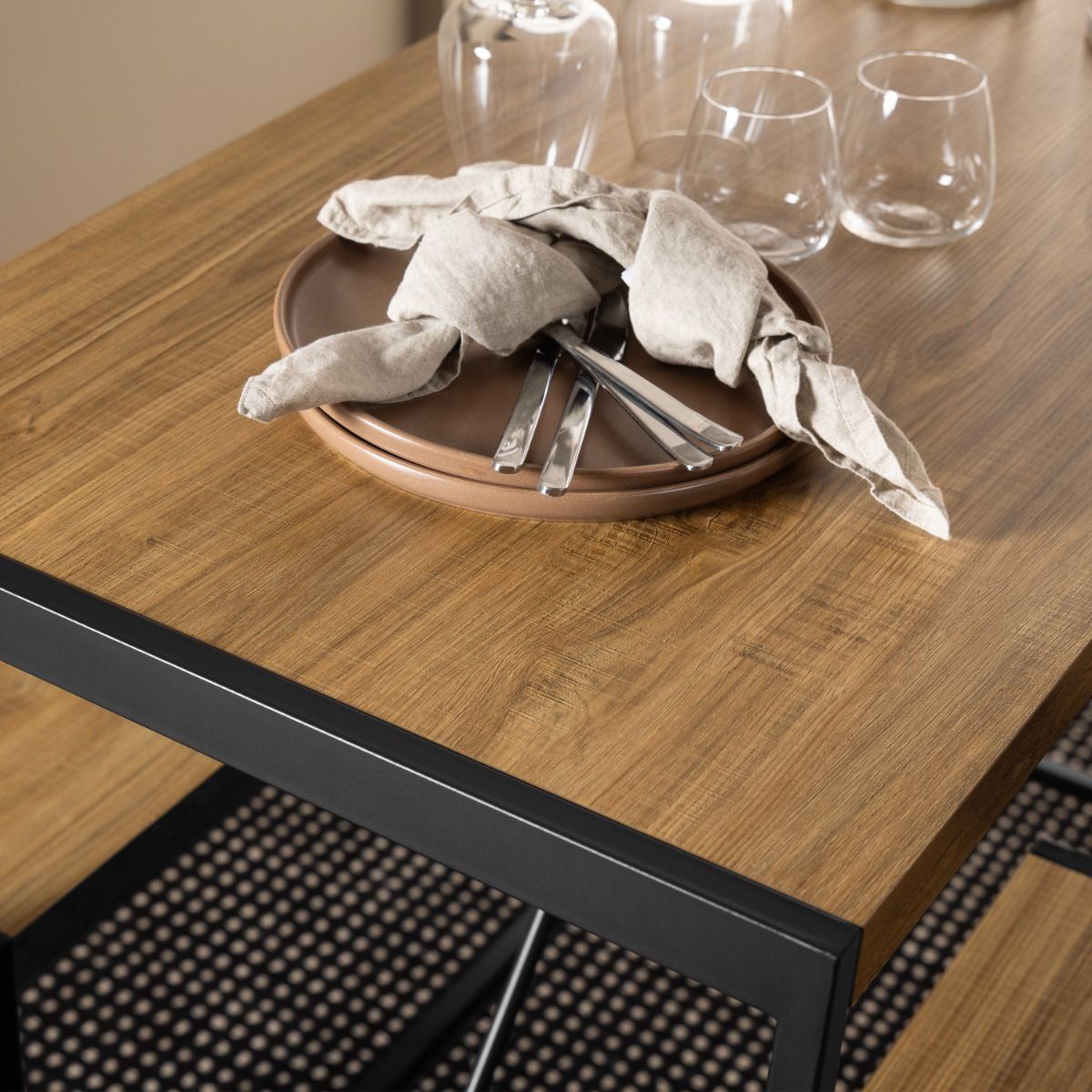 Wooden Bar Table And 2 Stools - Bahamas