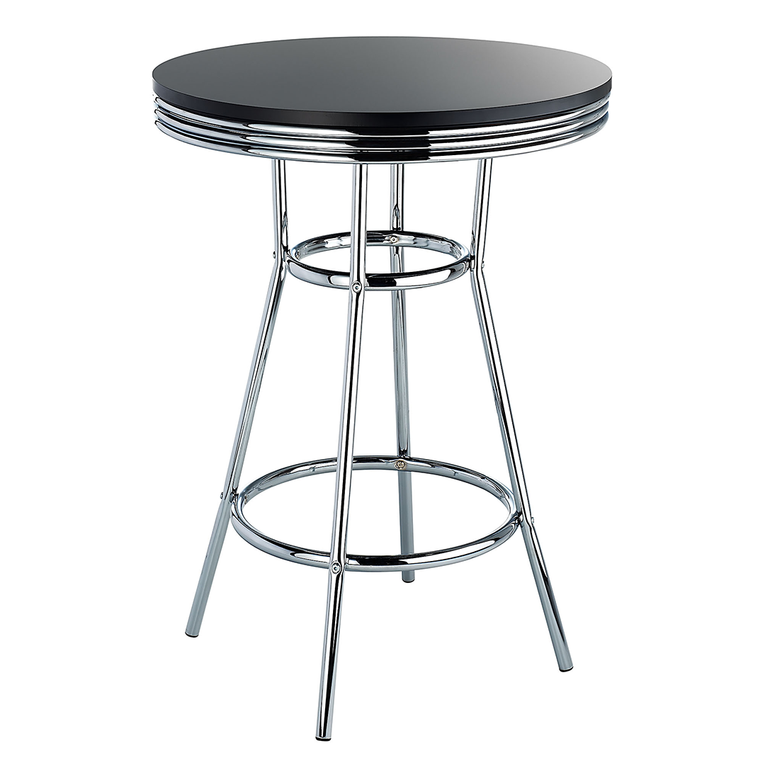 Wooden Bar Table Diner Poseur Retro Round - Ambley