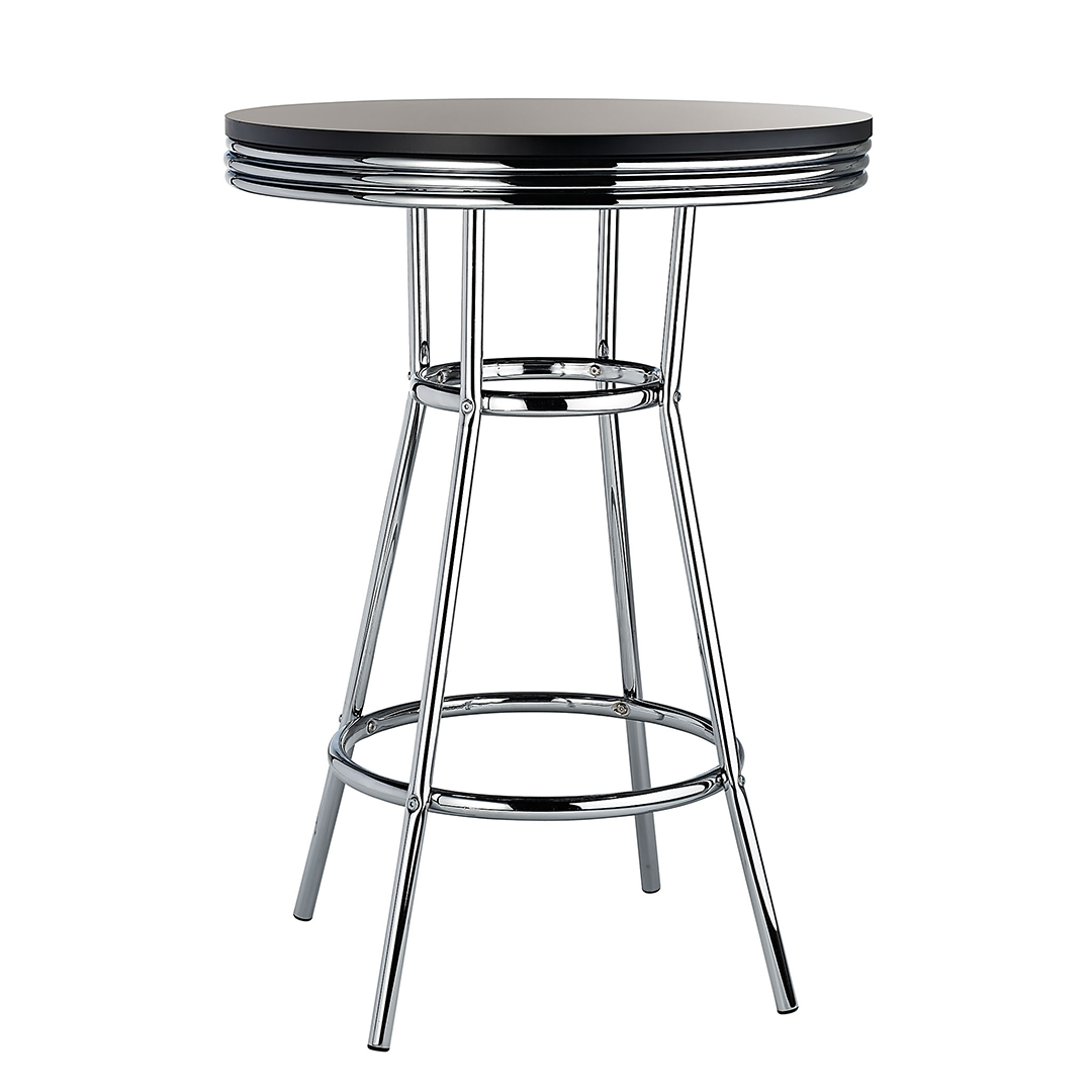 Wooden Bar Table Diner Poseur Retro Round - Ambley