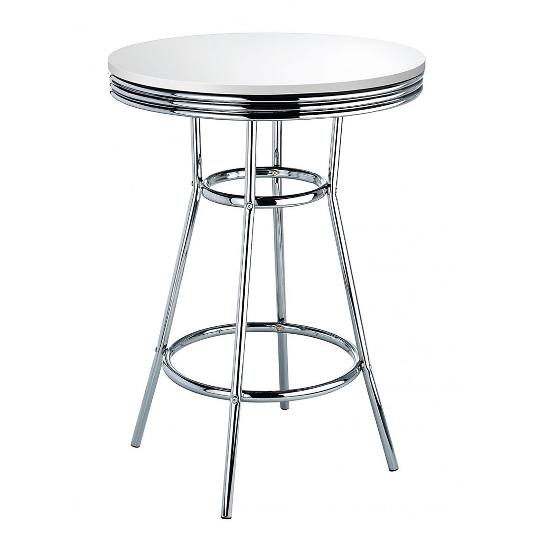 Wooden Bar Table Diner Poseur Retro Round - Ambley