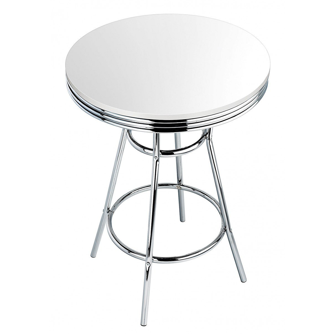 Wooden Bar Table Diner Poseur Retro Round - Ambley
