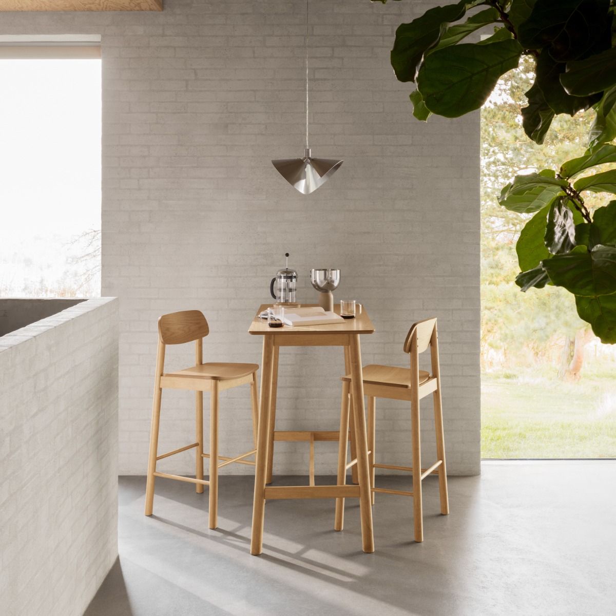 Wooden Bar Table for 4 People Rectangular - Barlow