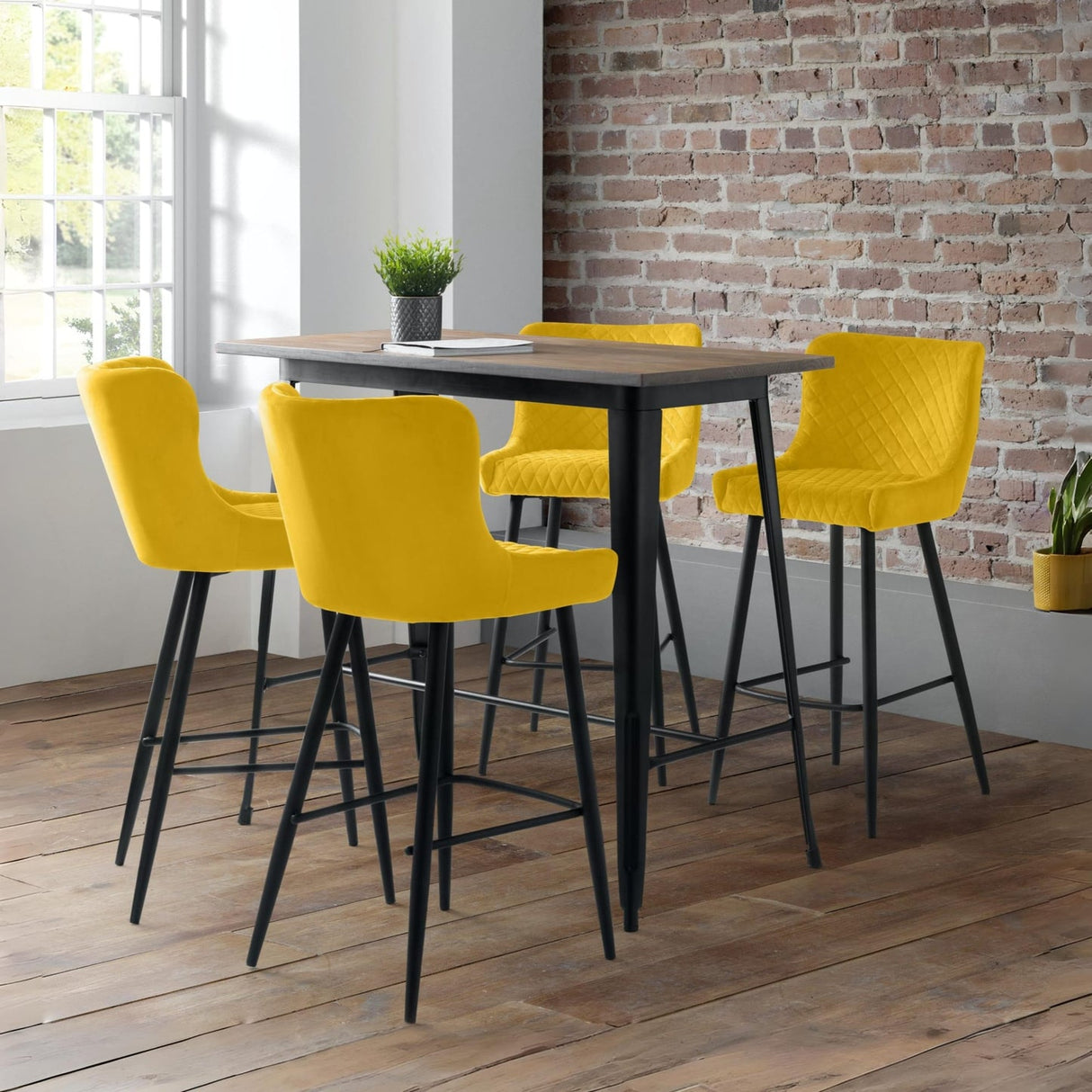 Wooden Bar Table for 4 People Rectangular - Grafton