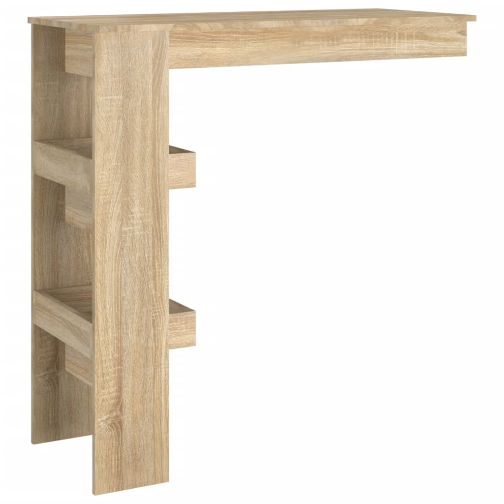 Wooden Bar Table Wall Hung With 2 Storage Compartments - Vantage Home