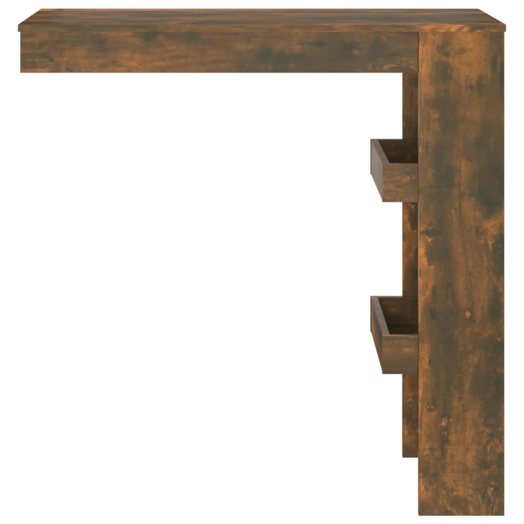 Wooden Bar Table Wall Hung With 2 Storage Compartments - Vantage Home