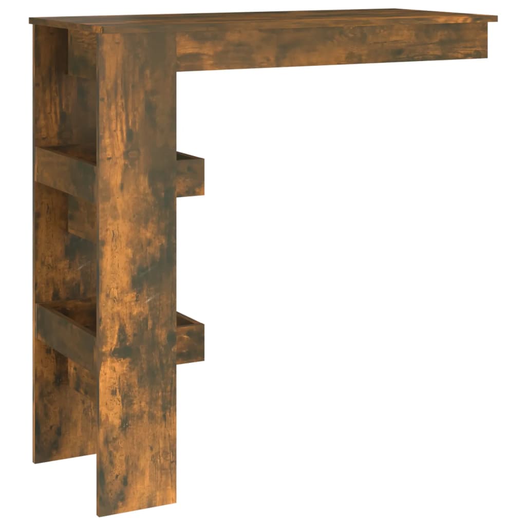 Wooden Bar Table Wall Hung With 2 Storage Compartments - Vantage Home