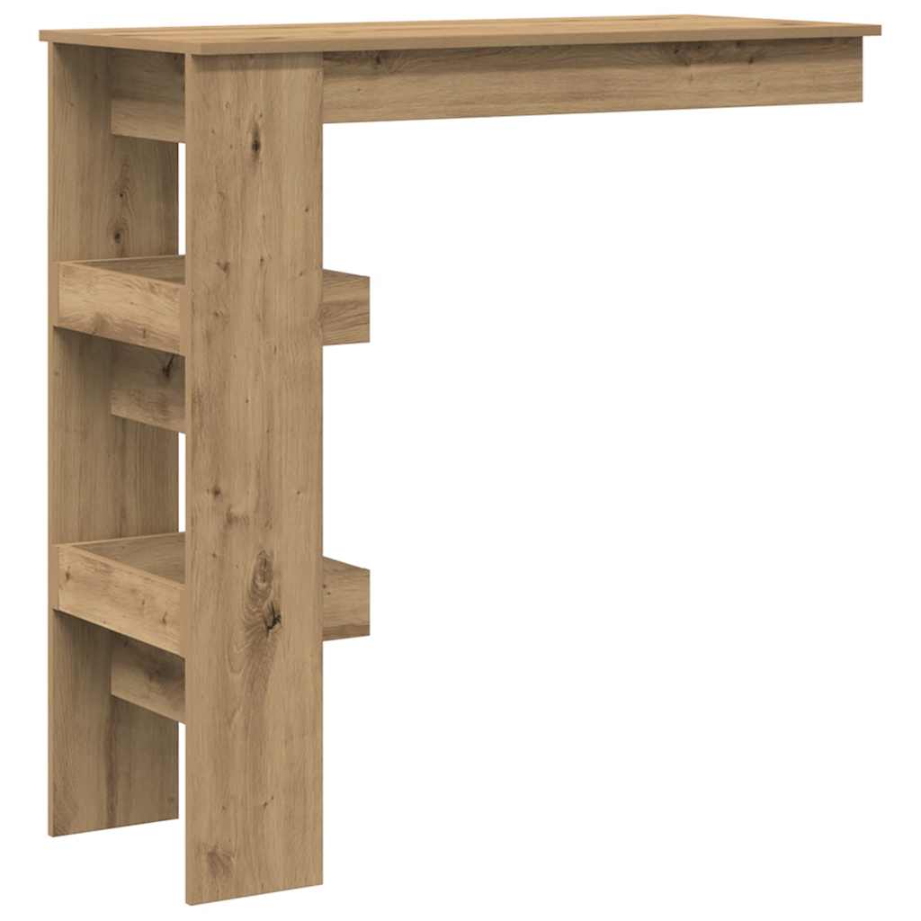 Wooden Bar Table Wall Hung With 2 Storage Compartments - Vantage Home