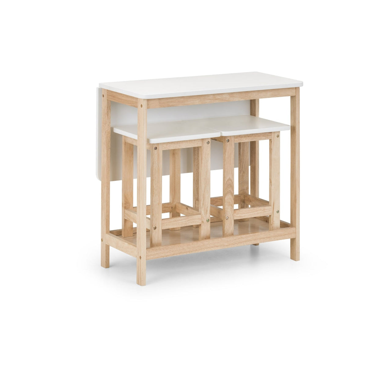Wooden Bar Table With 2 Bar Stools - Bergen