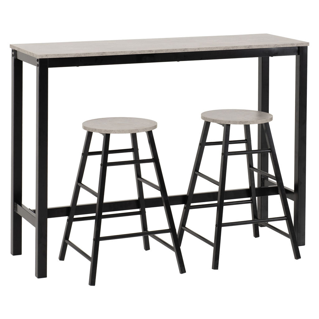 Wooden Bar Table With 2 Stools - Athens