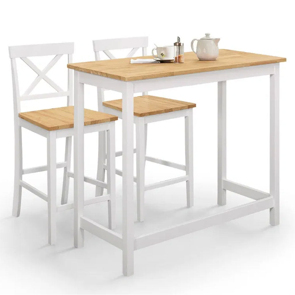 Wooden Bar Table With 2 Stools - Marlow