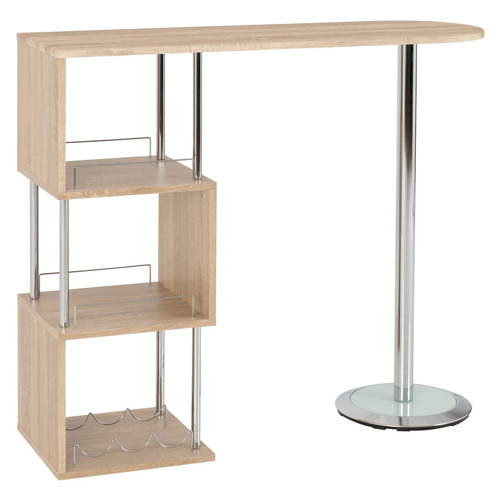Wooden Bar Table With Chrome Legs - Charisma