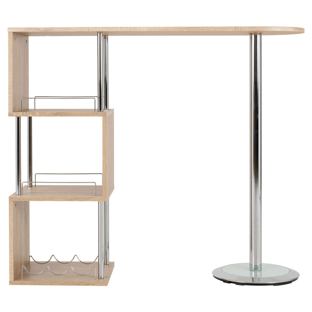 Wooden Bar Table With Chrome Legs - Charisma