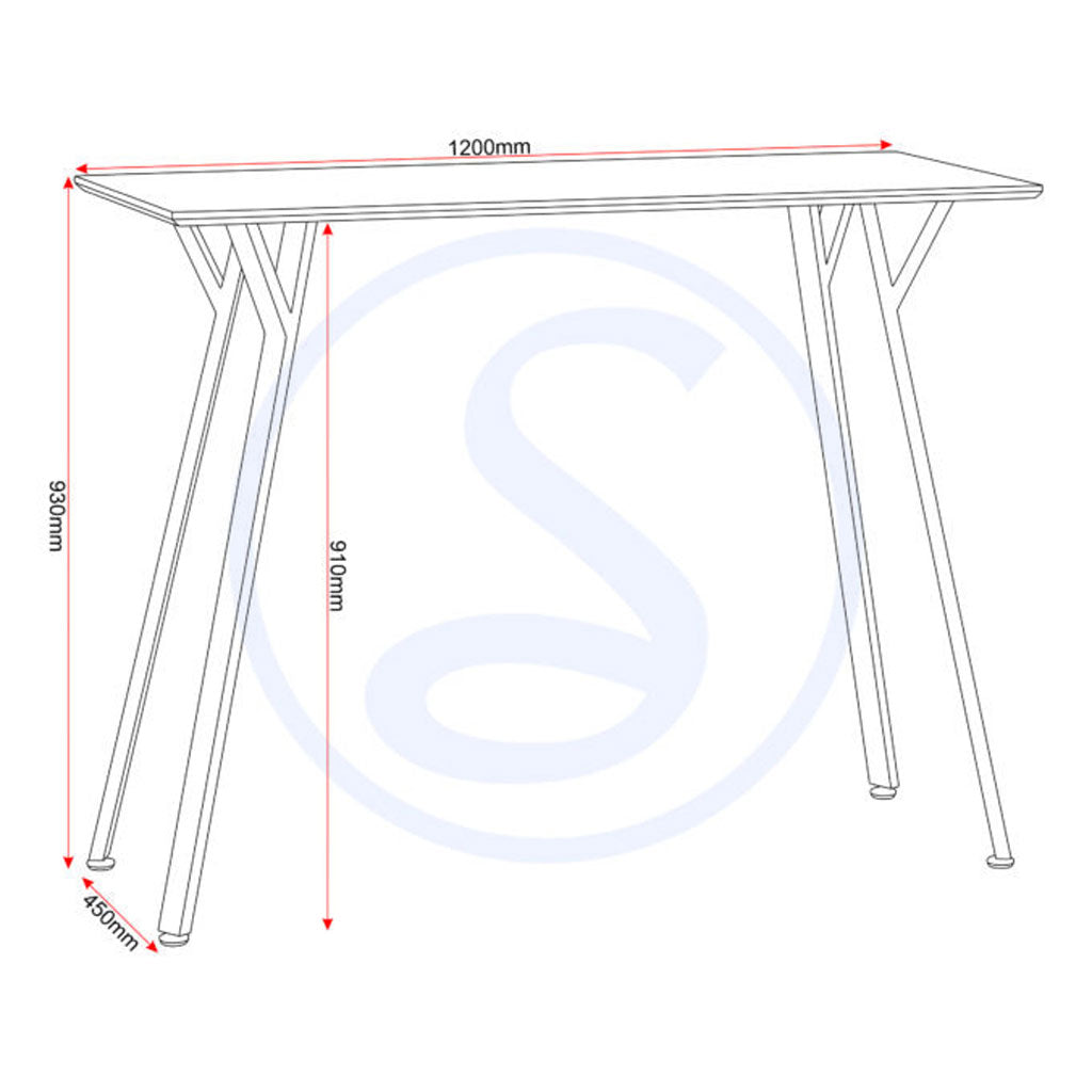 Wooden Bar Table With Metal Legs - Quebec