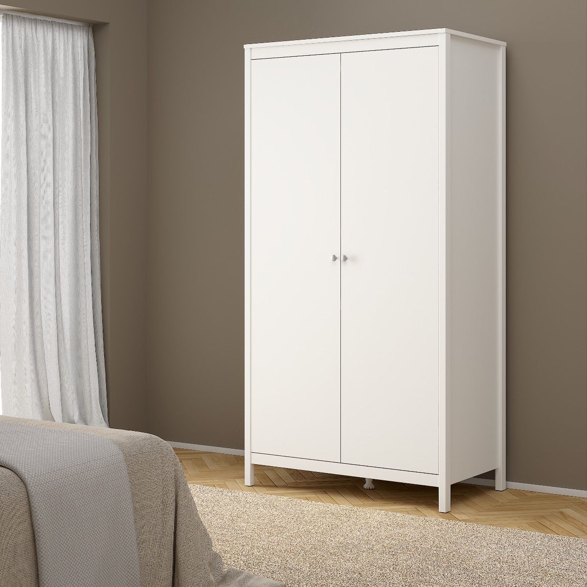 Wooden Bedroom Furniture Set With 2 Doors Wardrobe - Madrid