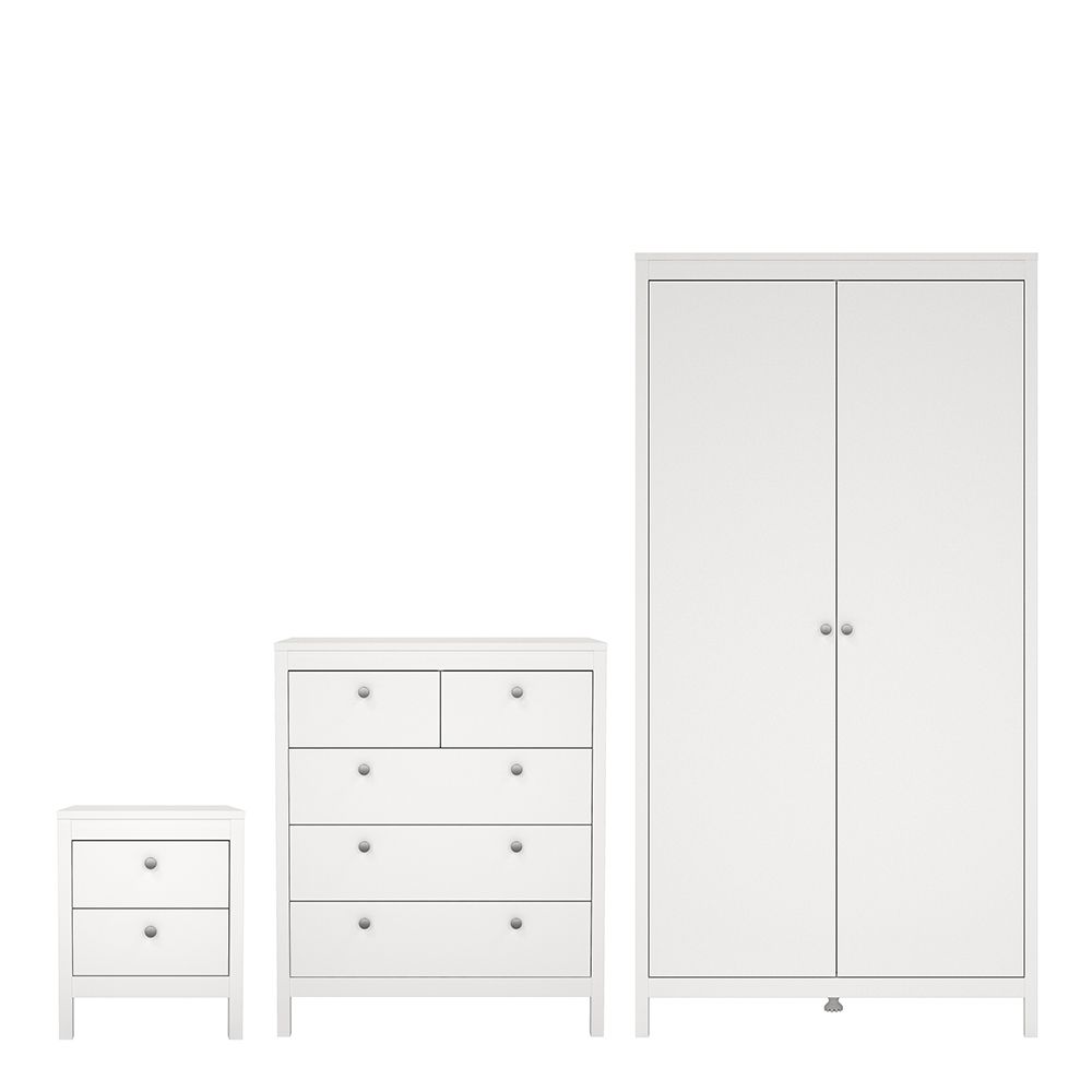 Wooden Bedroom Furniture Set With 2 Doors Wardrobe - Madrid