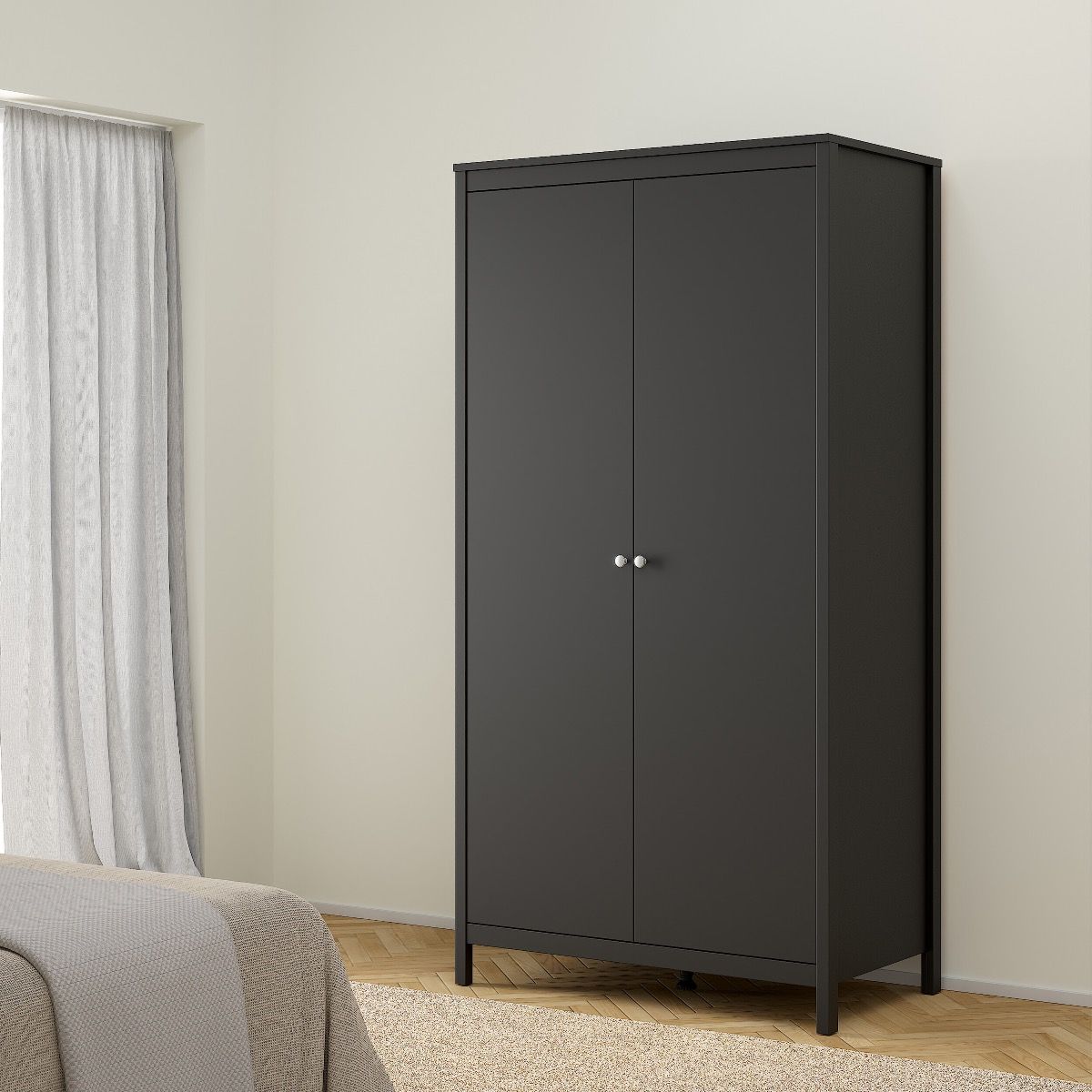 Wooden Bedroom Furniture Set With 2 Doors Wardrobe - Madrid