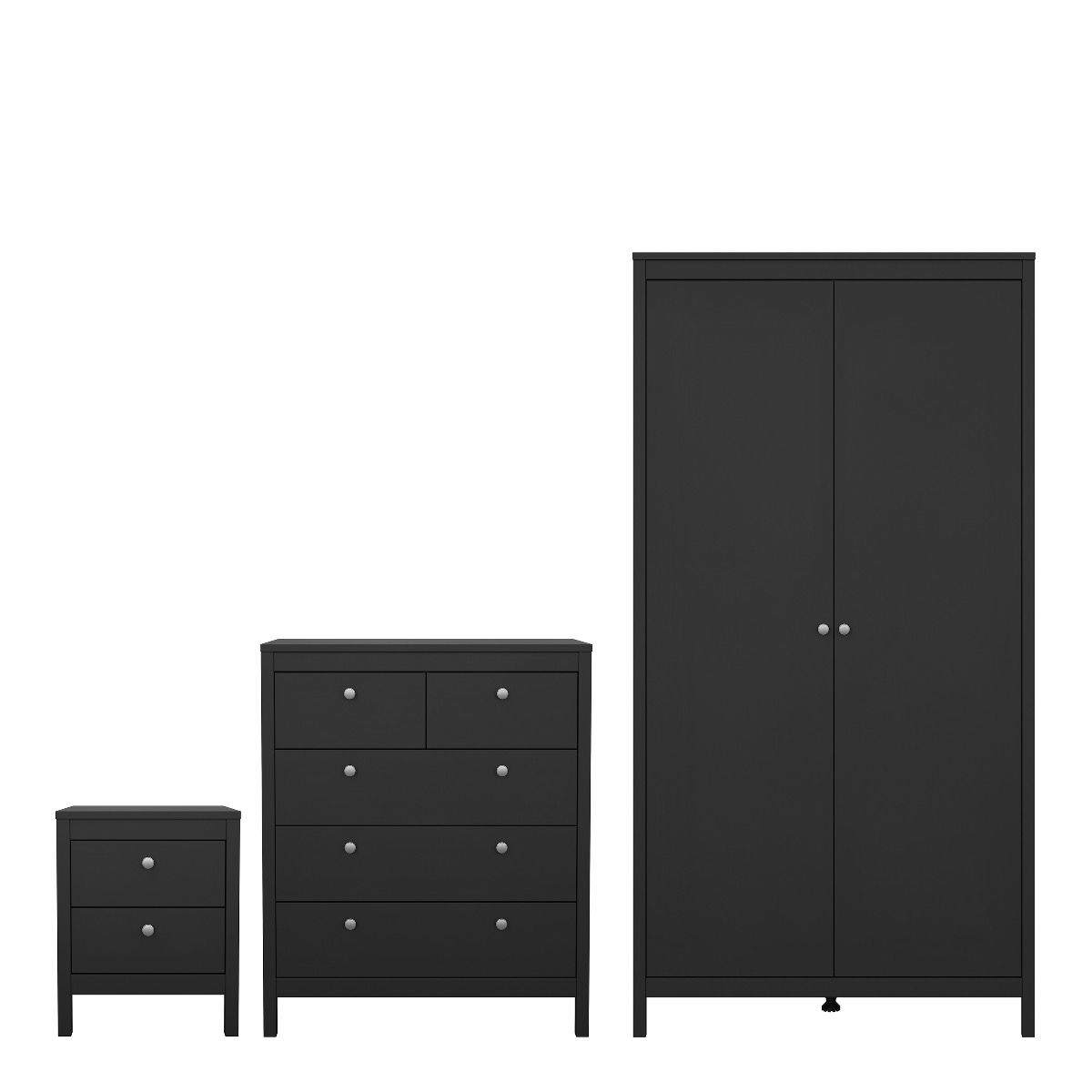 Wooden Bedroom Furniture Set With 2 Doors Wardrobe - Madrid