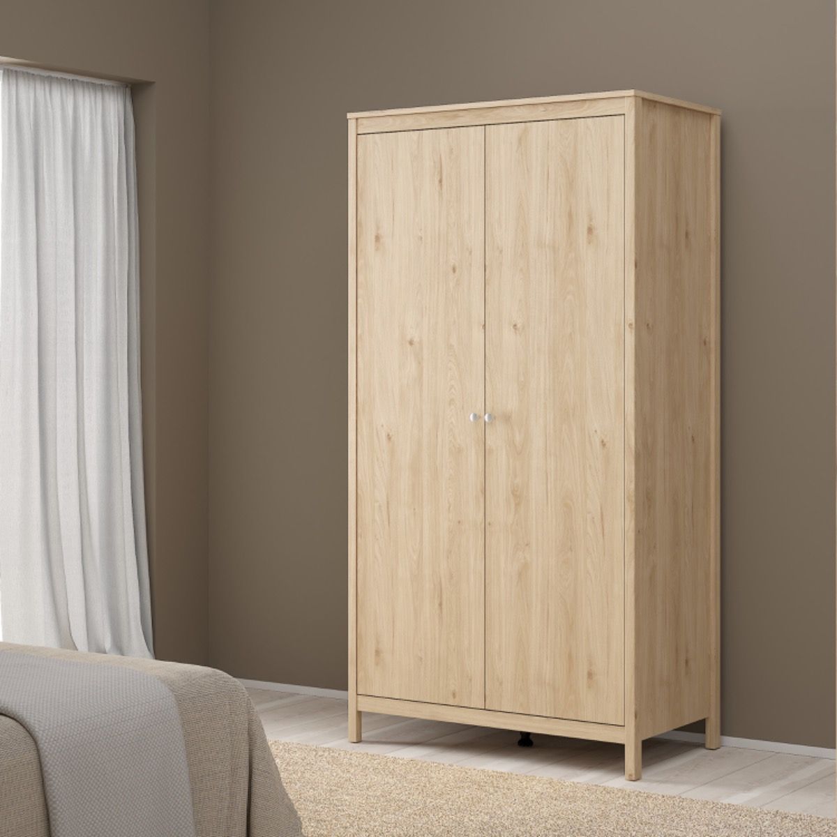 Wooden Bedroom Furniture Set With 2 Doors Wardrobe - Madrid