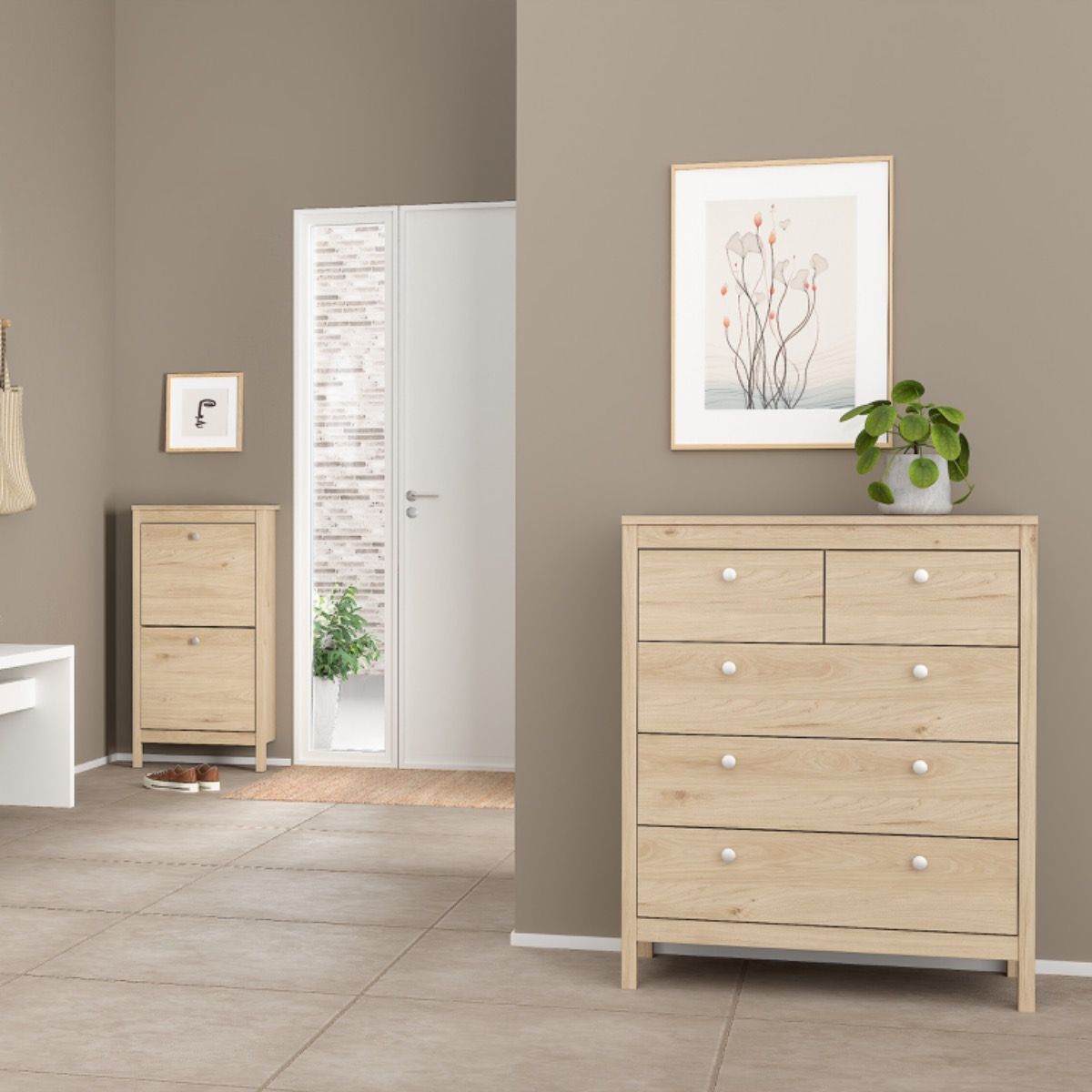 Wooden Bedroom Furniture Set With 2 Doors Wardrobe - Madrid