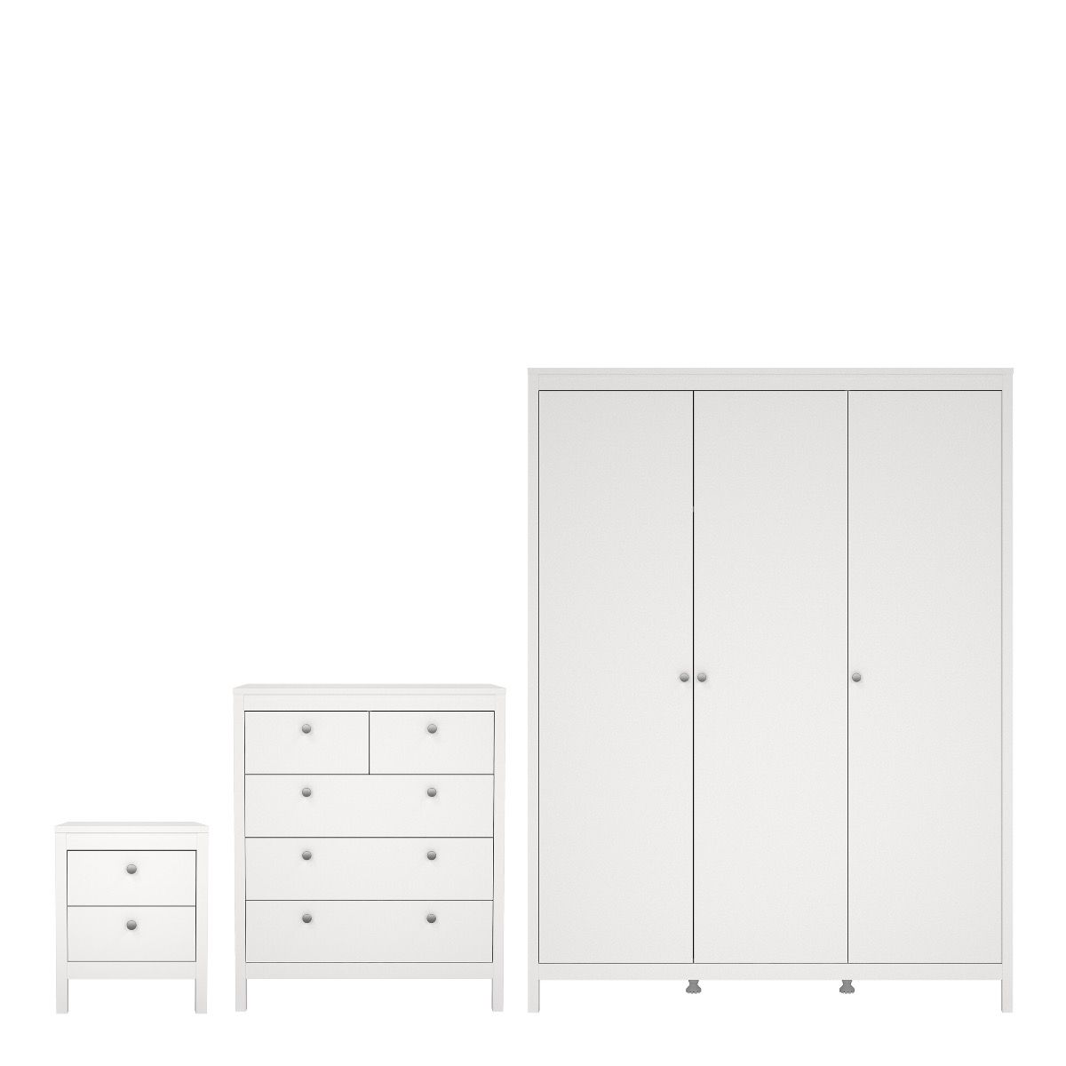 Wooden Bedroom Furniture Set With 3 Doors Wardrobe - Madrid