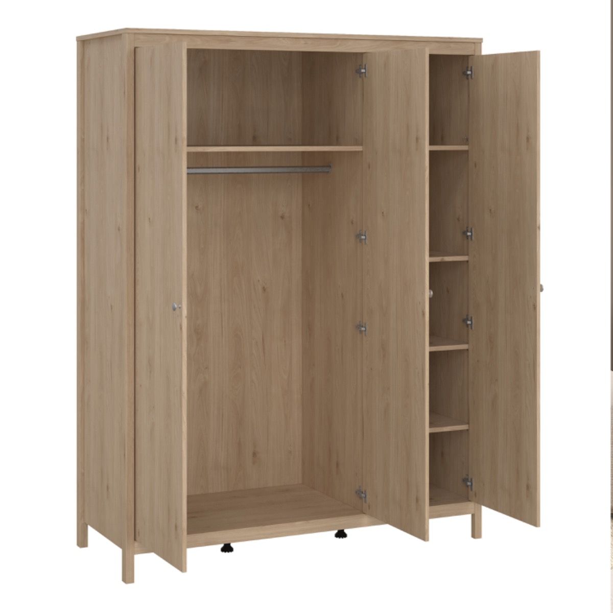 Wooden Bedroom Furniture Set With 3 Doors Wardrobe - Madrid