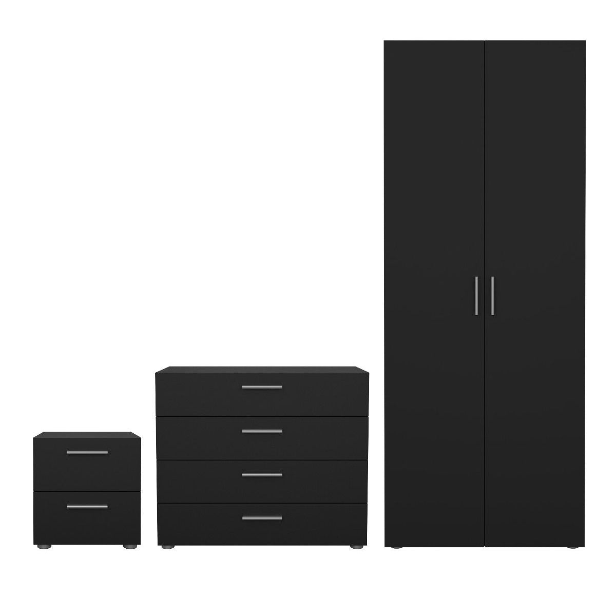 Wooden Bedroom Furniture Set 3 Piece With 2 Doors Wardrobe - Pepe