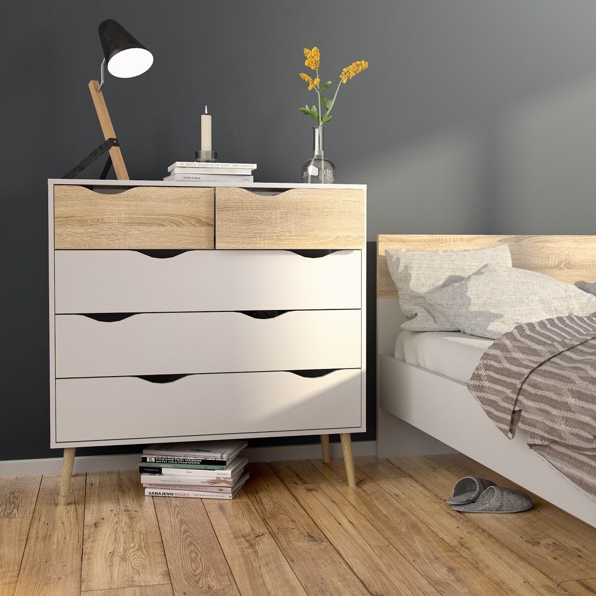 Wooden Bedroom Furniture Set 3 Piece With 3 Doors Wardrobe - Oslo
