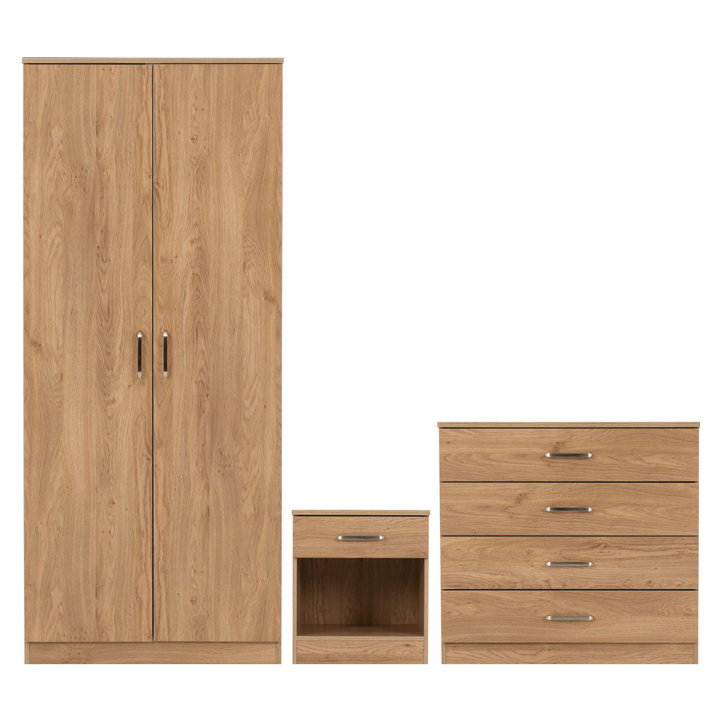 Wooden Bedroom Furniture Set 3 Piece - Dakota