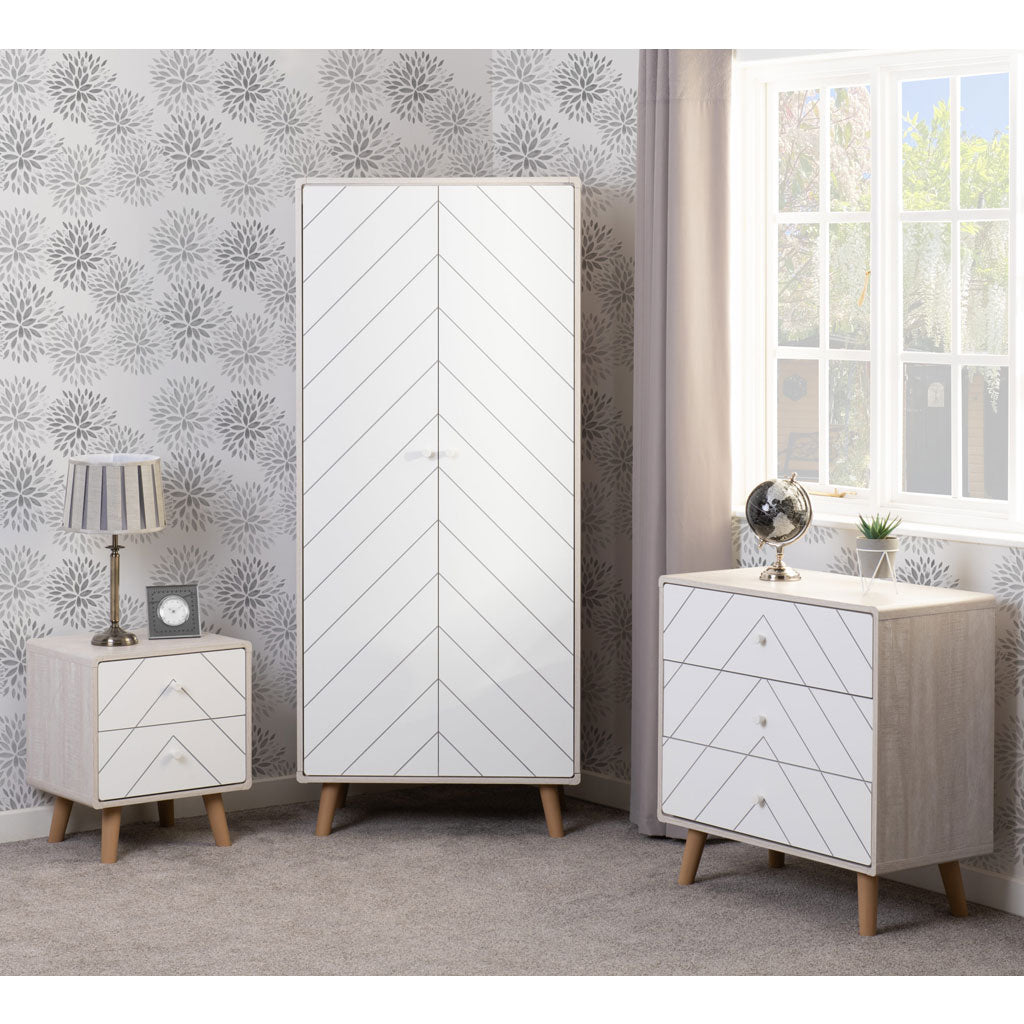 Wooden Bedroom Furniture Set 3 Piece - Dixie