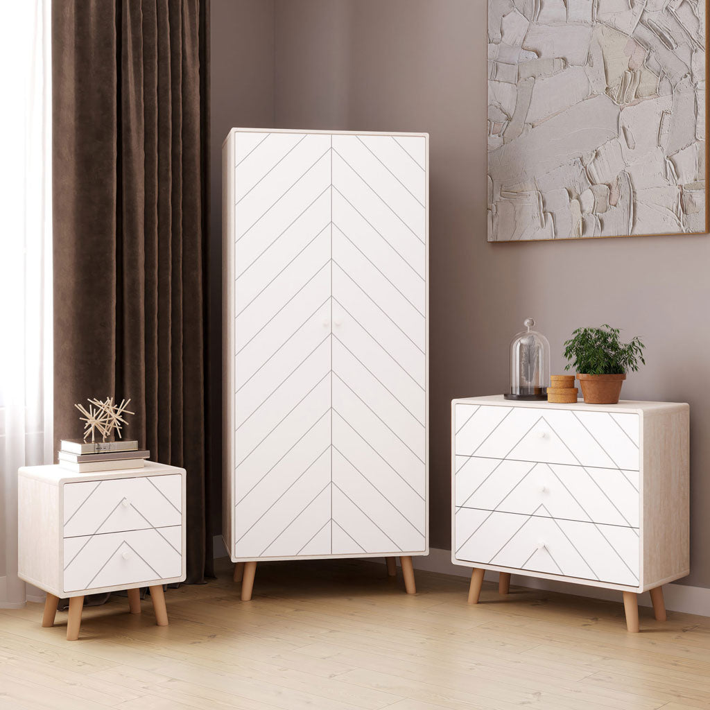 Wooden Bedroom Furniture Set 3 Piece - Dixie