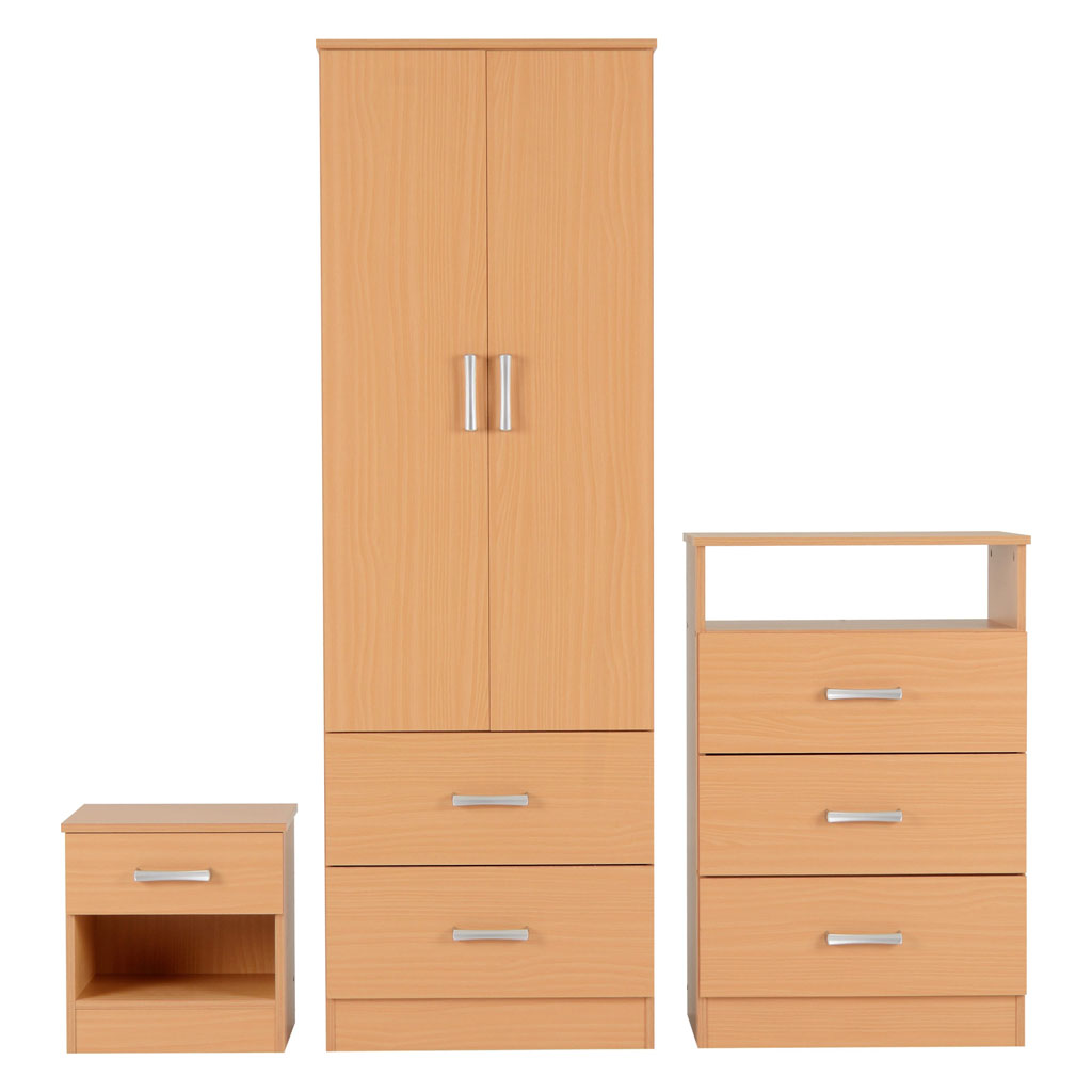 Wooden Bedroom Furniture Set 3 Piece - Polar