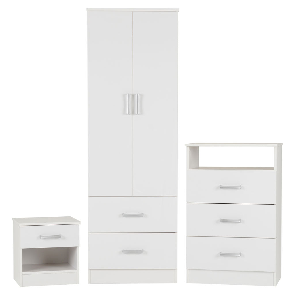Wooden Bedroom Furniture Set 3 Piece - Polar