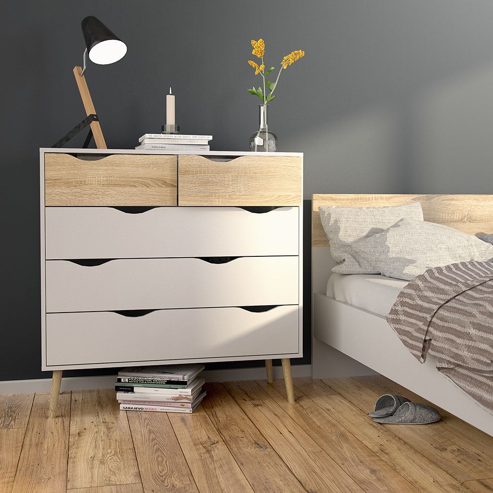 Wooden Bedroom Furniture Set 4 Piece With 2 Doors Wardrobe - Oslo