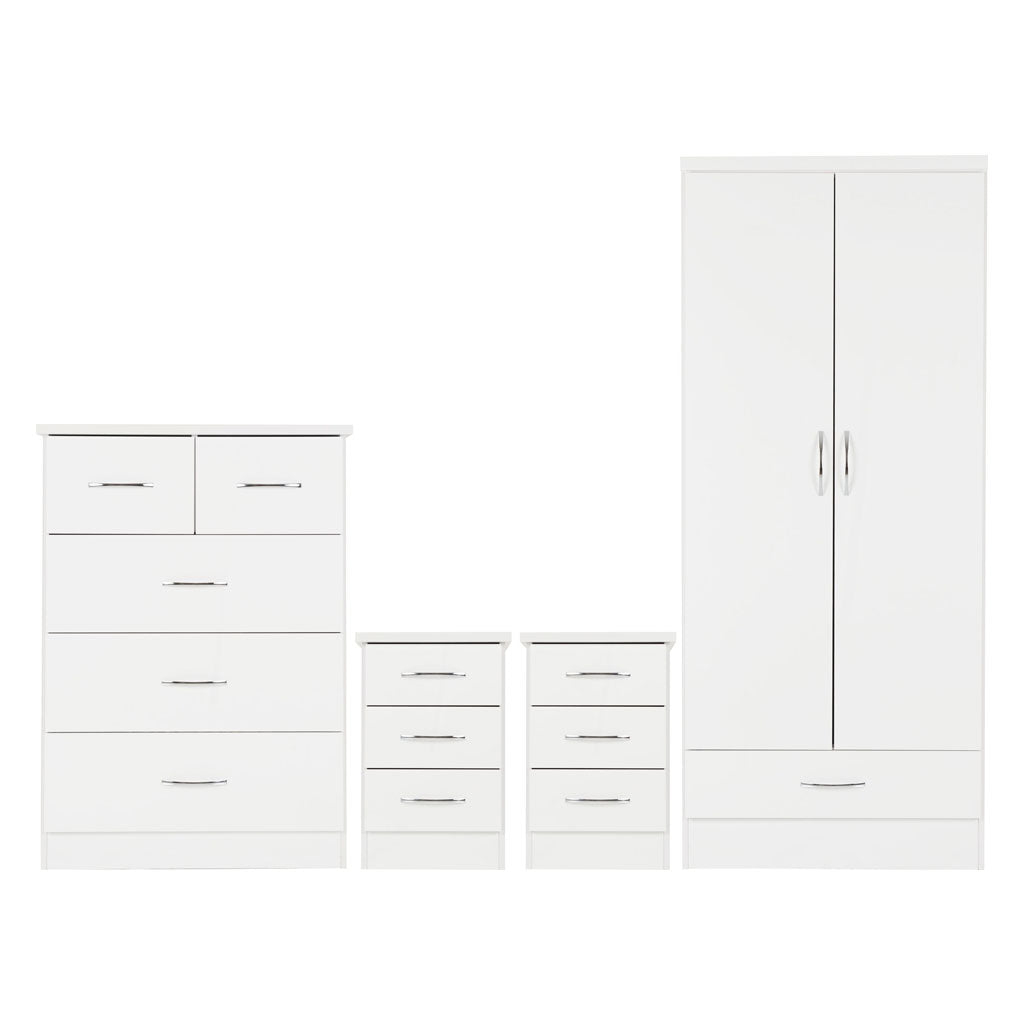 Wooden Bedroom Furniture Set With 2 Doors Wardrobe - Nevada