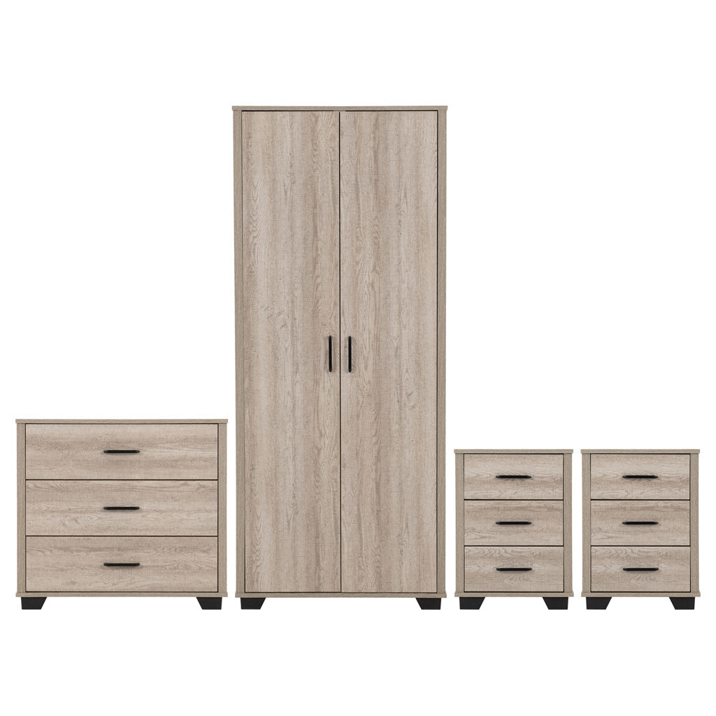 Wooden Bedroom Furniture Set With 2 Doors Wardrobe - Oliver