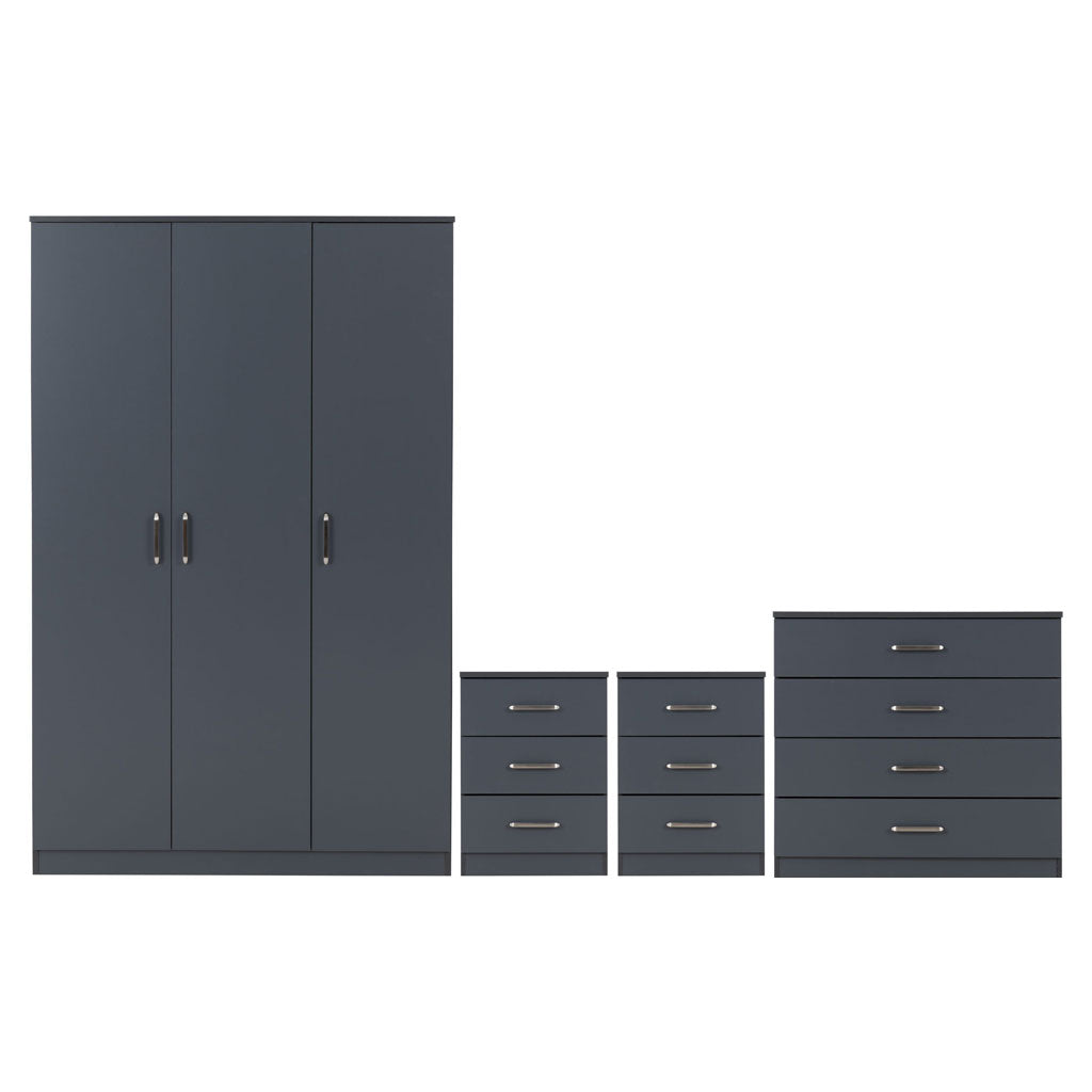 Wooden Bedroom Furniture Set With 3 Doors Wardrobe - Dakota