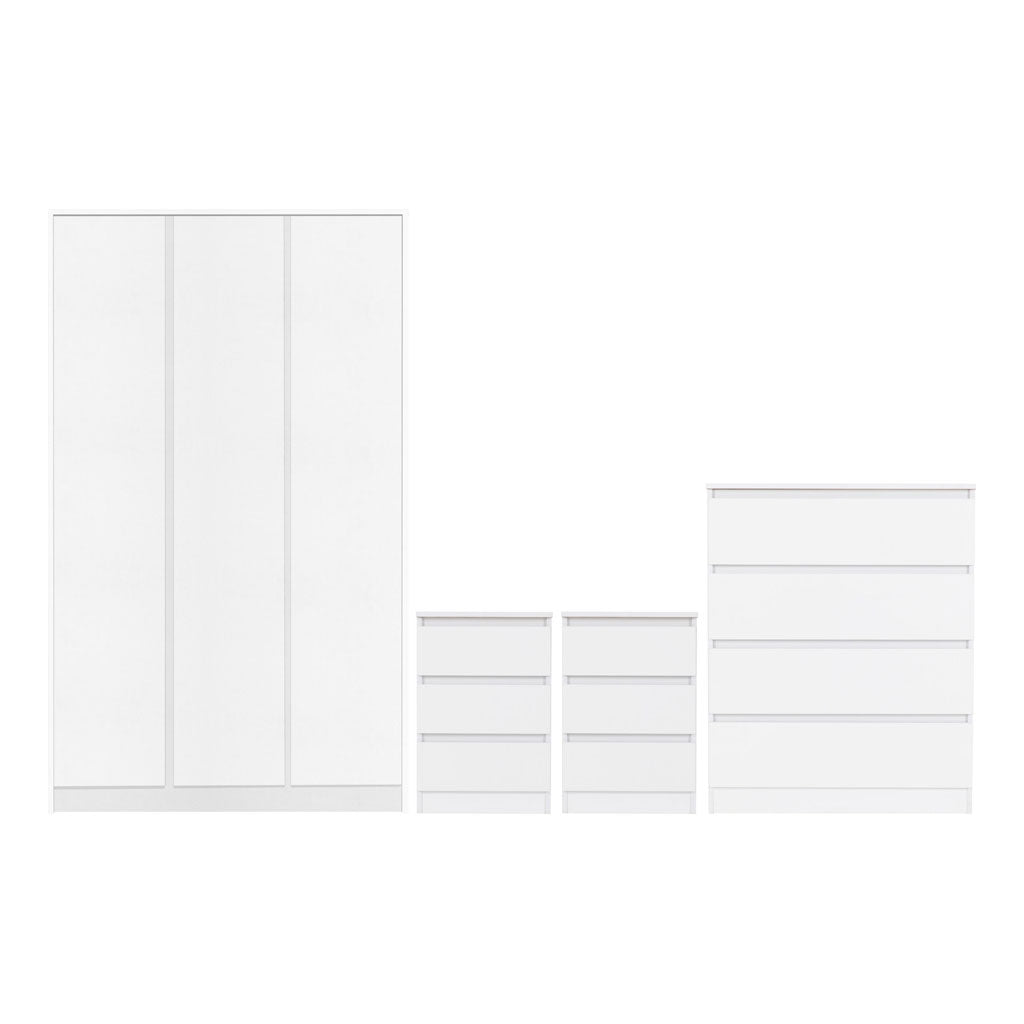 Wooden Bedroom Furniture Set With 3 Doors Wardrobe - Malvern